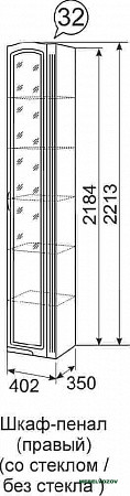 Шкаф-пенал ПРАВЫЙ «Виктория 32» от компании Мебельвозов в Нижнем Новгороде