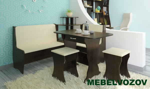 Кухонный уголок Трапези Тэссера со столом и табуретом 2шт (Венге магия) от магазина Мебельвозов в Нижнем Новгороде