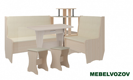 Кухонный уголок Трапези Тессера со столом и табуретом 2шт (Анкор светлый) от магазина Мебельвозов в Нижнем Новгороде