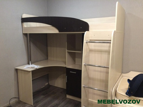 Кровать-чердак со столом Карамель 77-01 Анкор светлый Бодега темный детальное изображение от магазина mebelvozov.ru в Нижнем Новгороде