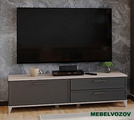 Aurelio 3 (гостиная) Тумба ТВ (модуль 169), Антрацит-Блеквуд Сатиновый от интернет магазина Mebelvozov в Нижнем Новгороде