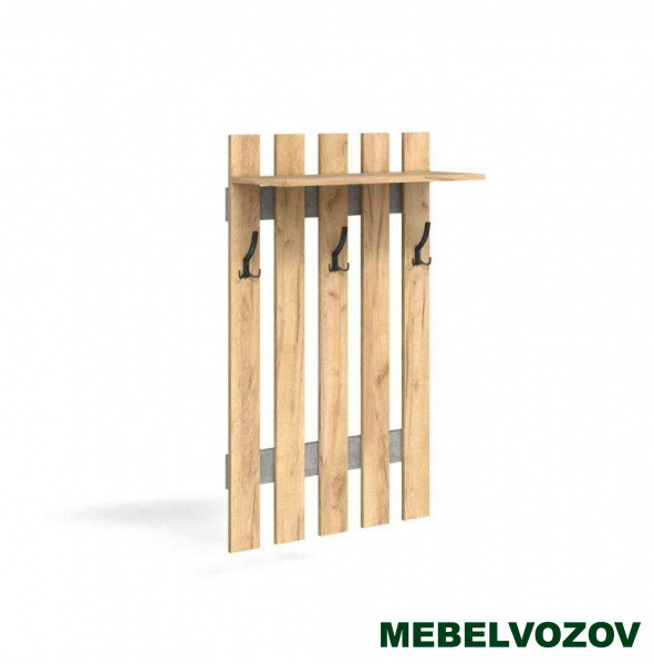 Вешалка в прихожую "Мини-Лайт" МЛ-3 (ателье светлое/дуб золотой крафт) от магазина Мебельвозов в Нижнем Новгороде