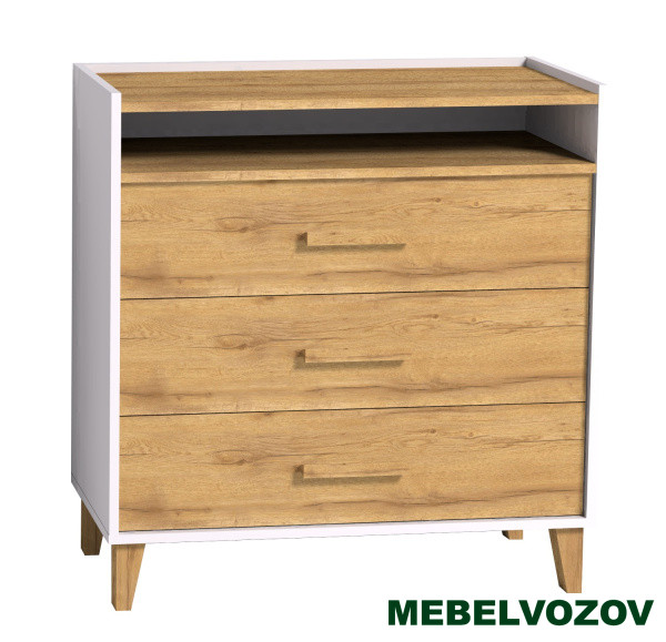 Комод на ножках Айрис 455 (Белый/Дуб Золотистый) от магазина Мебельвозов в Нижнем Новгороде