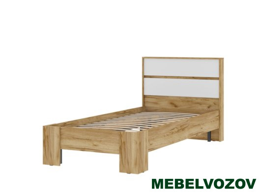 ХЕЛЕН КР 01 Кровать 900 (БЕЛЫЙ/ДУБ КРАФТ ЗОЛОТО) от магазина Мебельвозов в Нижнем Новгороде