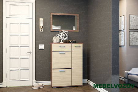 Прихожая Ника ТВ 800 с зеркалом з500 ясень шимо от магазина Мебельвозов в Нижнем Новгороде