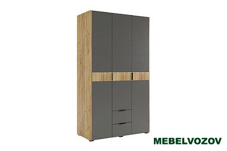 Адам Шкаф трехдверный (дуб крафт золотой/графит) от компании Мебельвозов в Нижнем Новгороде