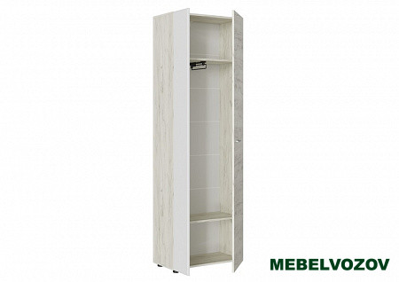 САФАРИ ШК-001 Шкаф с выдв. штангой (Дуб крафт белый) от компании Мебельвозов в Нижнем Новгороде