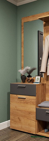 САФАРИ ТМ-002 Тумба с зеркалом (Дуб крафт золотой) от магазина Мебельвозов в Нижнем Новгороде