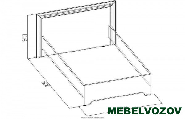 Кровать односпальная Анкона 4 1200, без основания, без матраса (Дуб Отбеленный) от магазина Мебельвозов в Нижнем Новгороде