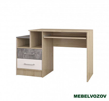 Стол письменный Колибри Лофт (дуб сонома/ателье светлое+акрил белый) детальное изображение от магазина mebelvozov.ru в Нижнем Новгороде