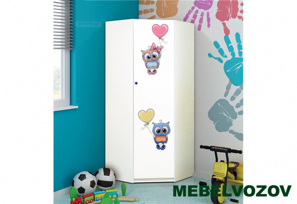 Шкаф угловой с фотопечатью &quot;Совята 2.2&quot;  детальное изображение от магазина mebelvozov.ru в Нижнем Новгороде