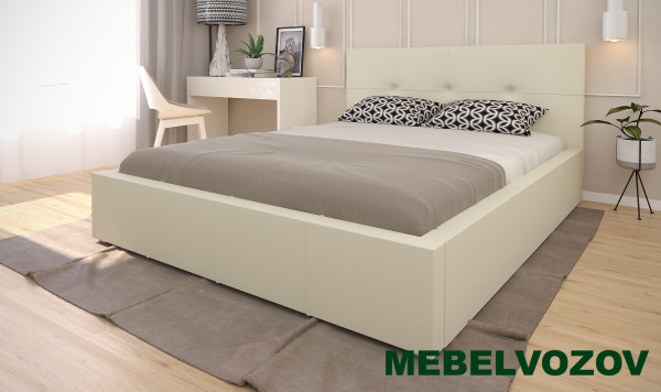 фото Интерьерная кровать Милос 72-03(Бежевая кожа) с ящиком и ортопедом от магазина Мебельвозов в Нижнем Новгороде Интерьерная кровать Милос 72-03(Бежевая кожа) с ящиком и ортопедом от магазина Мебельвозов в Нижнем Новгороде