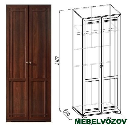 Шкаф распашной Sherlock12 (Орех Шоколадный) от компании Мебельвозов в Нижнем Новгороде