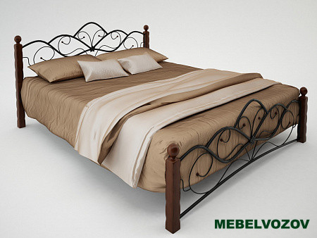 Кровать ВЕНЕРА-1 1600 (чёрный/махагон) от магазина Мебельвозов в Нижнем Новгороде