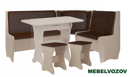 Кухонный уголок Трапези Эна со столом и табуретом 2шт(Анкор светлый) от магазина Мебельвозов в Нижнем Новгороде