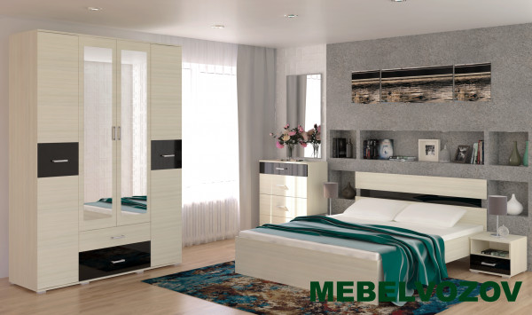 Шкаф 4х-дверный Сити 4 с зеркалом от компании Мебельвозов в Нижнем Новгороде