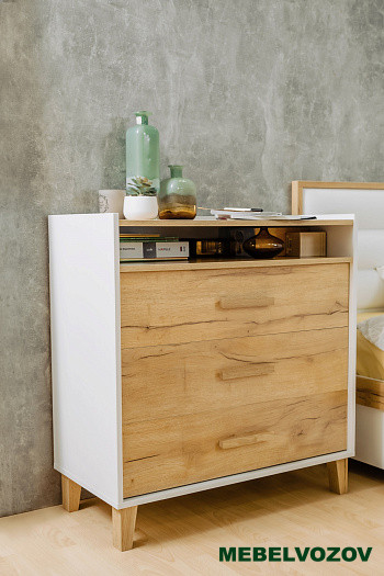 Комод на ножках Айрис 455 (Белый/Дуб Золотистый) от магазина Мебельвозов в Нижнем Новгороде