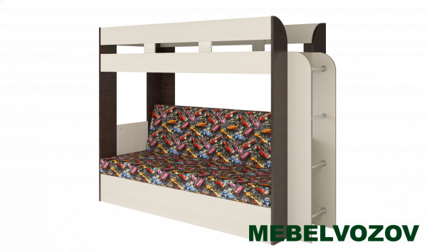 Кровать-Диван 2-х этажная Карамель 75 (анкор светлый/бодега темный) детальное изображение от магазина mebelvozov.ru в Нижнем Новгороде