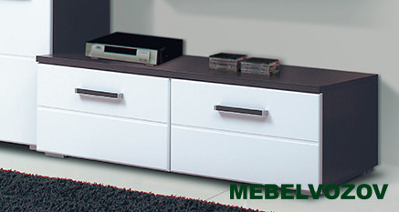 Тумба под ТВ с 2-мя ящиками Грация 1 модуль 8 МДФ глянец от интернет магазина Mebelvozov в Нижнем Новгороде