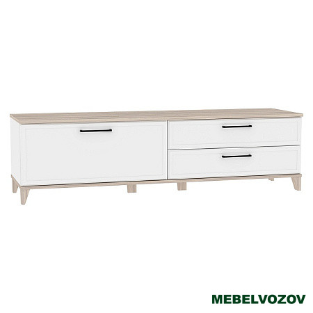 Aurelio 3 (гостиная) Тумба ТВ (модуль 168), Белый-Блеквуд Сатиновый от интернет магазина Mebelvozov в Нижнем Новгороде