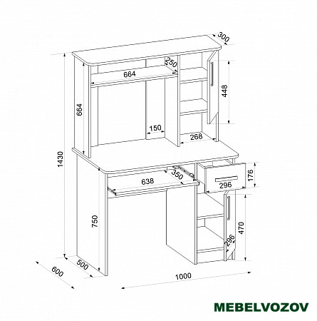 Стол компьютерный Интел-15 (бодега cветлый/бодега темный) от магазина Мебельвозов в Нижнем Новгороде