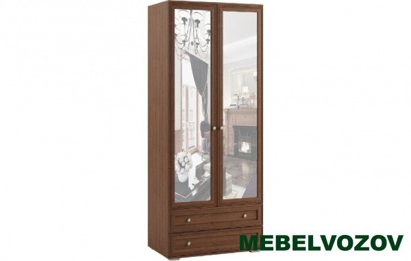 Шкаф двухстворчатый с зеркалом РШ-24 Ричард (орех донской) от компании Мебельвозов в Нижнем Новгороде