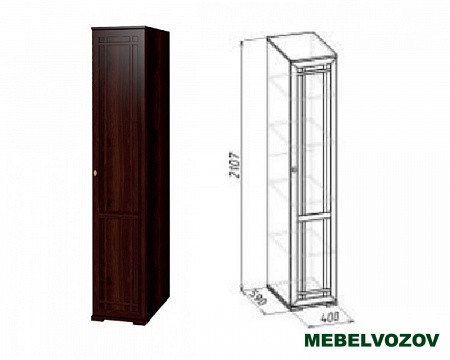 Шкаф для белья Sherlock 91 ПРАВЫЙ (Орех шоколадный) фото от Мебельвозов в Нижнем Новгороде