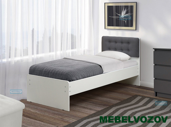 Кровать №6 с мягкой головной спинкой 90*200 от магазина Мебельвозов в Нижнем Новгороде