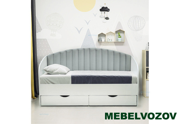 Кровать с продольной мягкой спинкой "Софа №12" от магазина Мебельвозов в Нижнем Новгороде