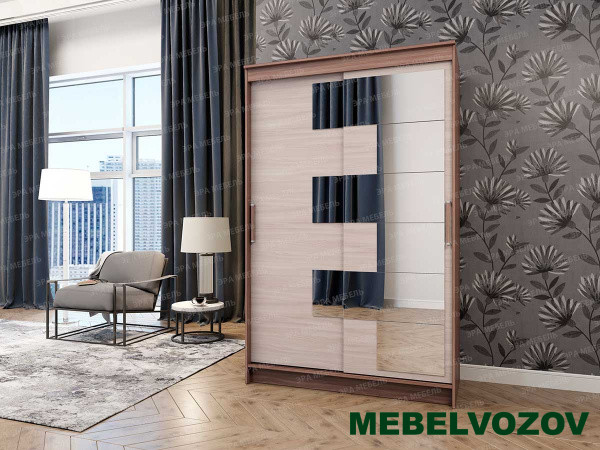 Шкаф-купе Элегант 3 (ясень шимо) от компании Мебельвозов в Нижнем Новгороде