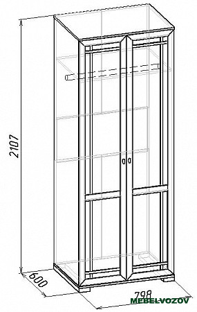 Шкаф распашной Sherlock12 (Орех Шоколадный) от компании Мебельвозов в Нижнем Новгороде