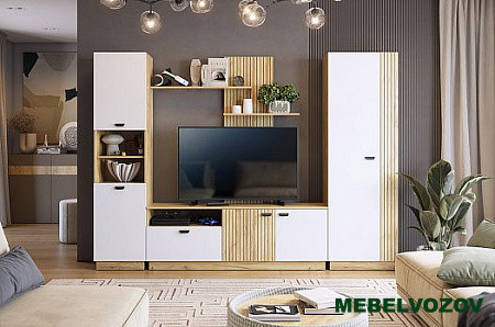 Гостиная "Моди К2" (дуб крафт золотой/белое дерево) от Mebelvozov в Нижнем Новгороде
