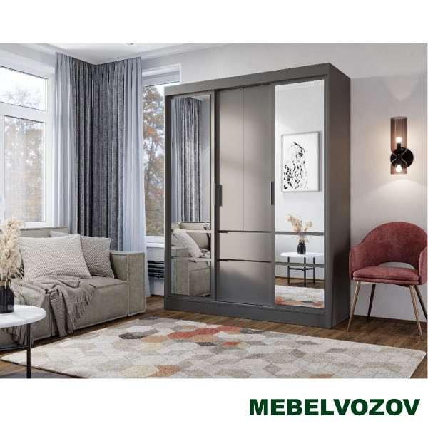 Шкаф-купе "Симпл" ШКК-06 Графит от компании Мебельвозов в Нижнем Новгороде