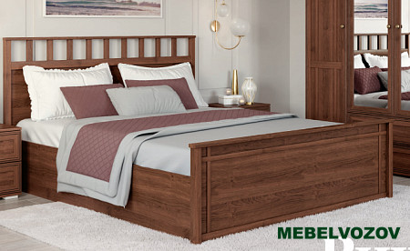 Кровать Ричард 1,6 РКР-1 (орех донской) с настилом из ДСП от магазина Мебельвозов в Нижнем Новгороде