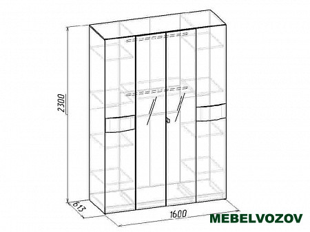 Шкаф с зеркалом  Амели 555 (Венге) от компании Мебельвозов в Нижнем Новгороде