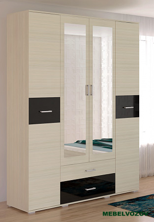 Шкаф 4х-дверный Сити 4 с зеркалом от компании Мебельвозов в Нижнем Новгороде