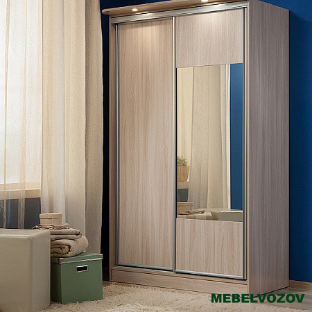 Шкаф-купе 3 Simple без карниза (Ясень шимо светлый) от компании Мебельвозов в Нижнем Новгороде