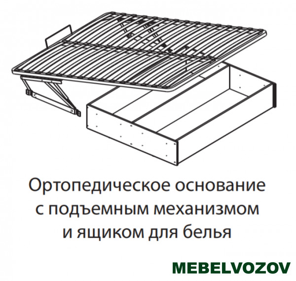 Кровать Ричард 1,6 РКР-1 (орех донской) с подъёмным механизмом от магазина Мебельвозов в Нижнем Новгороде