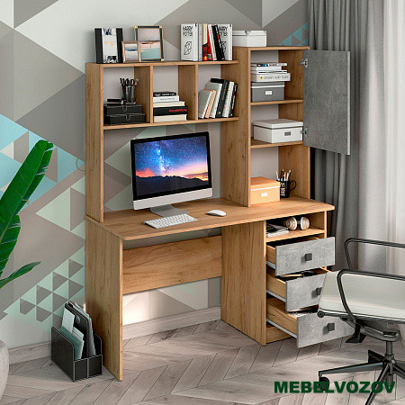 Стол компьютерный СК-9 (ателье светлое/дуб золотой крафт) от магазина Мебельвозов в Нижнем Новгороде
