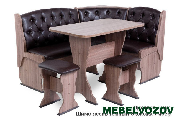 Кухонный уголок Орхидея Люкс ШИМО ЯСЕНЬ ТЕМНЫЙ от магазина Мебельвозов в Нижнем Новгороде