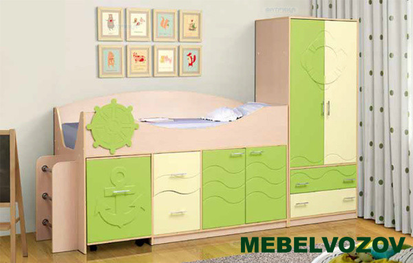 Набор модульной мебели для детской комнаты &quot;Юниор -12.1&quot; МДФ матовый детальное изображение от магазина mebelvozov.ru в Нижнем Новгороде