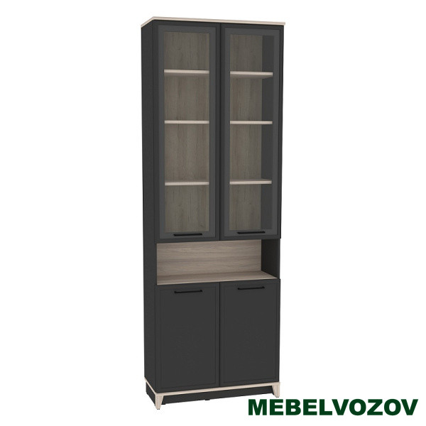 Aurelio 7 (гостиная) Шкаф для книг (модуль 176), Антрацит-Блеквуд Сатиновый - фото от компании Мебельвозов Aurelio 7 (гостиная) Шкаф для книг (модуль 176), Антрацит-Блеквуд Сатиновый от компании Мебельвозов