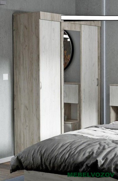 БАССА ШКК 551 шкаф купе (ДУБ КРАФТ БЕЛЫЙ/ДУБ КРАФТ СЕРЫЙ) от компании Мебельвозов в Нижнем Новгороде