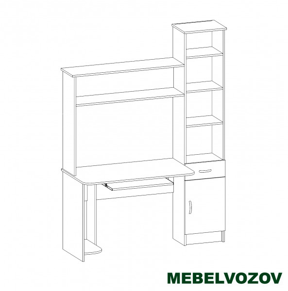 Стол компьютерный Интел-2(Ясень Шимо темный/ светлый) - фото от магазина Мебельвозов в Нижнем Новгороде Стол компьютерный Интел-2(Ясень Шимо темный/ светлый) от магазина Мебельвозов в Нижнем Новгороде