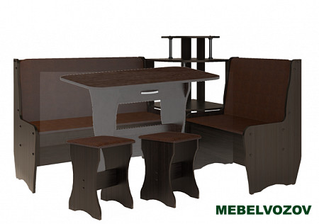 Кухонный уголок Трапези Тэссера со столом и табуретом 2шт (Венге магия) от магазина Мебельвозов в Нижнем Новгороде