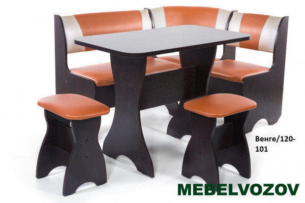 Кухонный уголок "Тюльпан" Венге/109-101 от магазина Мебельвозов в Нижнем Новгороде