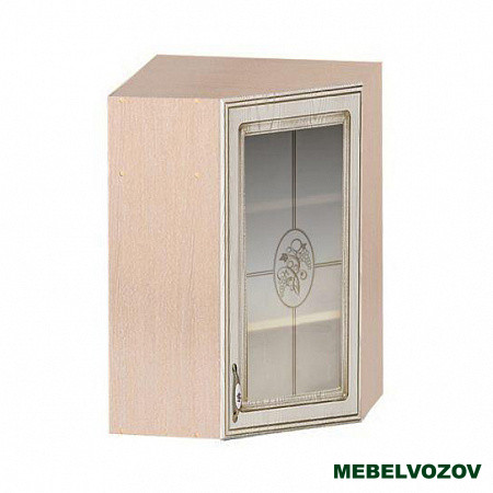 Шкаф-витрина навесной угловой 600УТ Анжелика (высота 720) фото от Мебельвозов в Нижнем Новгороде