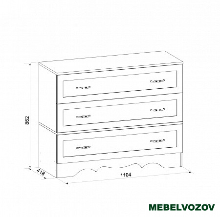 Комод в спальню Латте 40-02 от магазина Мебельвозов в Нижнем Новгороде