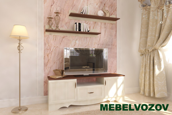 Новая картинка полка в гостинную латте 90-01 фабрики Атлант от Мебельвозов в Нижнем Новгороде
