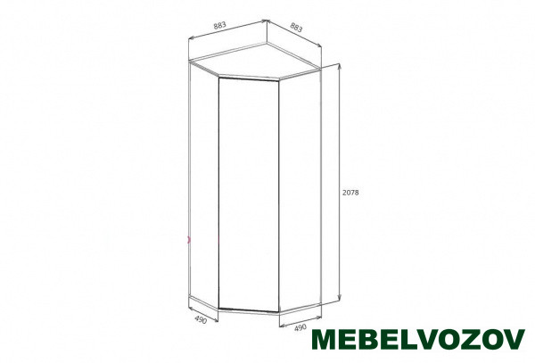 Шкаф угловой 45град Палермо-3 ШК-013 от компании Мебельвозов в Нижнем Новгороде